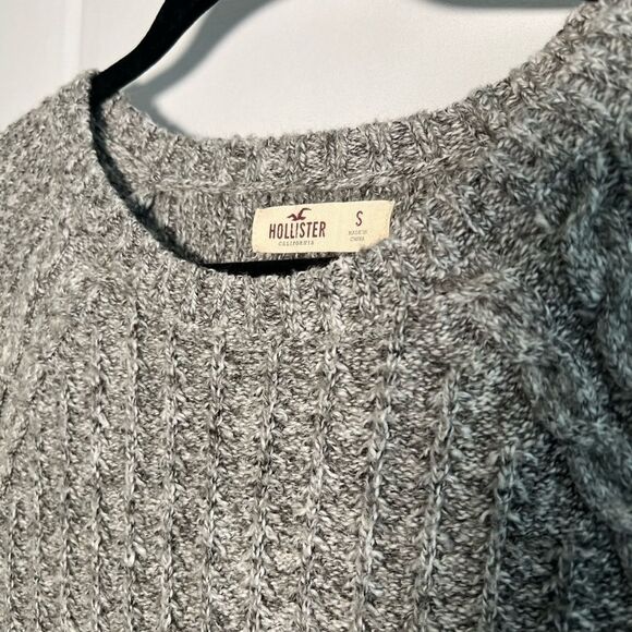 Hollister Gray Knit A-Line Skater Cable Knit Sweater Dress - size Small - Picture 4 of 6